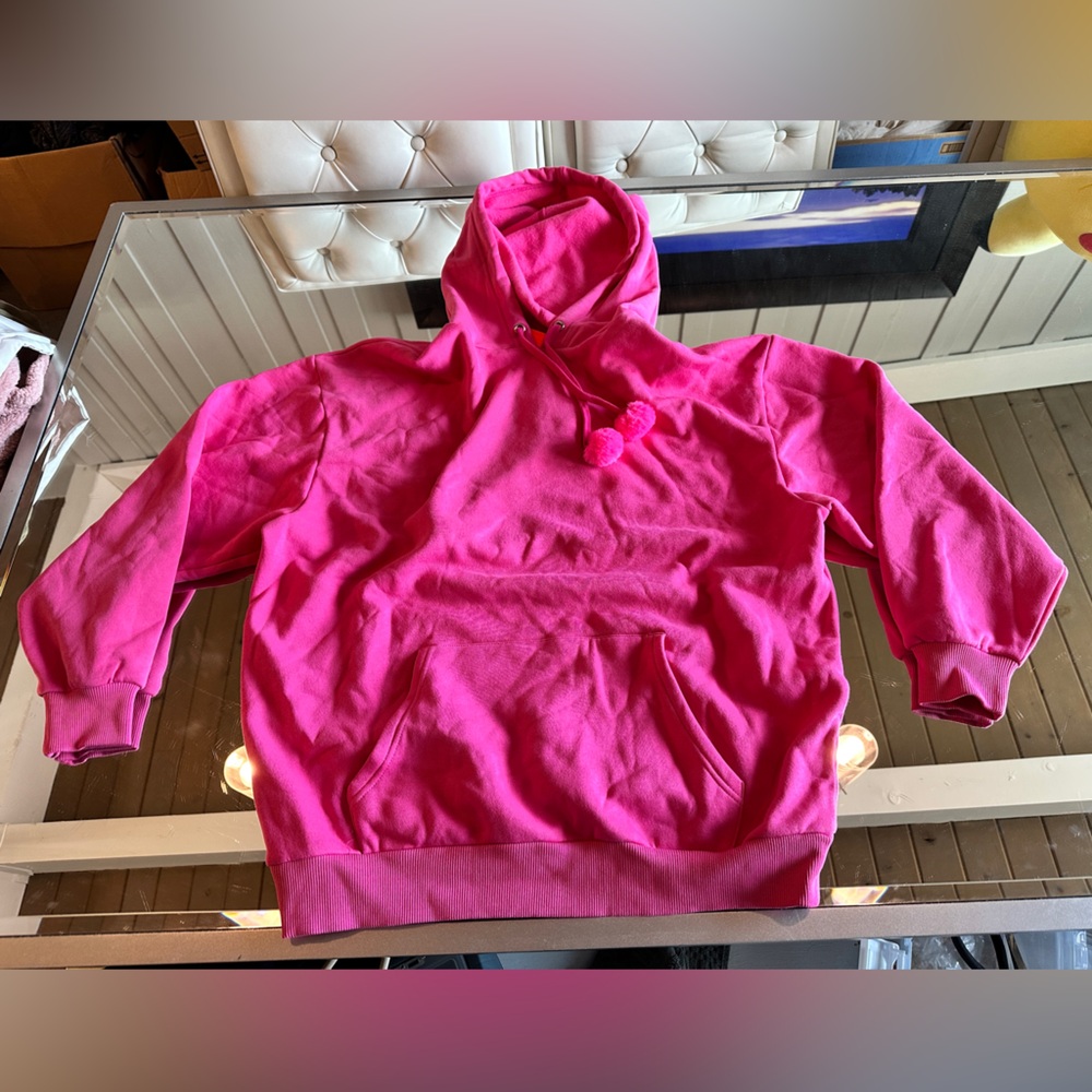 Club Exx Dolls Kill Arctic Animal Oversized Cat hoodie with Ears S Hot Pink - Picture 2 of 5